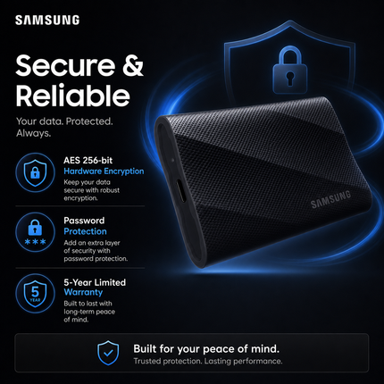 Samsung T9 4TB USB-C Portable SSD, 2000MB/s