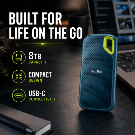 SanDisk Extreme 8TB Portable SSD USB-C 1050MB/s Monterey