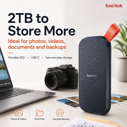 SanDisk Portable SSD 2TB USB-C External Solid State Drive