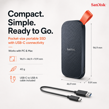 SanDisk Portable SSD 2TB USB-C External Solid State Drive