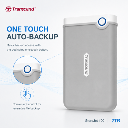 Transcend StoreJet 100 2TB Portable External Hard Drive for Mac