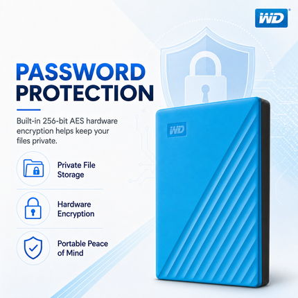 WD My Passport 4TB Blue Portable External Hard Drive
