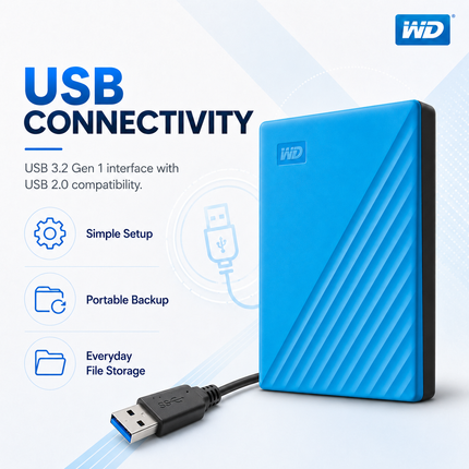 WD My Passport 4TB Blue Portable External Hard Drive