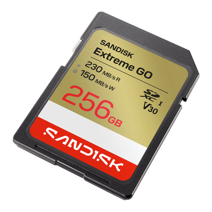 SanDisk Extreme GO 256GB SDXC UHS-I U3 V30 230/150MB/s SD Card for Camera