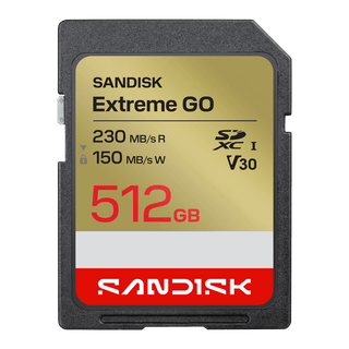 SanDisk Extreme GO 512GB SDXC UHS-I U3 V30 230MB/s SD Card for Cameras