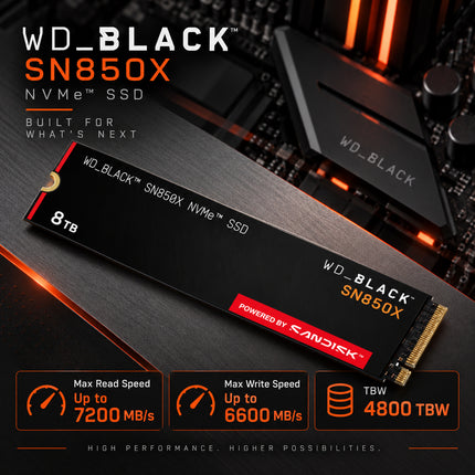WD_BLACK SN850X 8TB M.2 2280 NVMe SSD PCIe 4.0 x4 Gaming Storage Drive